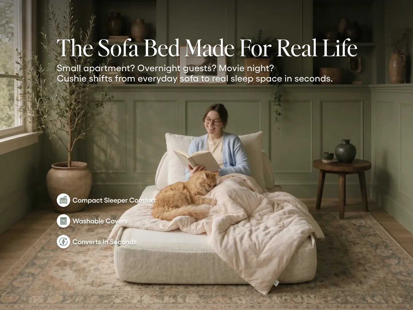Cushie Modular Sleeper Chair - Cream