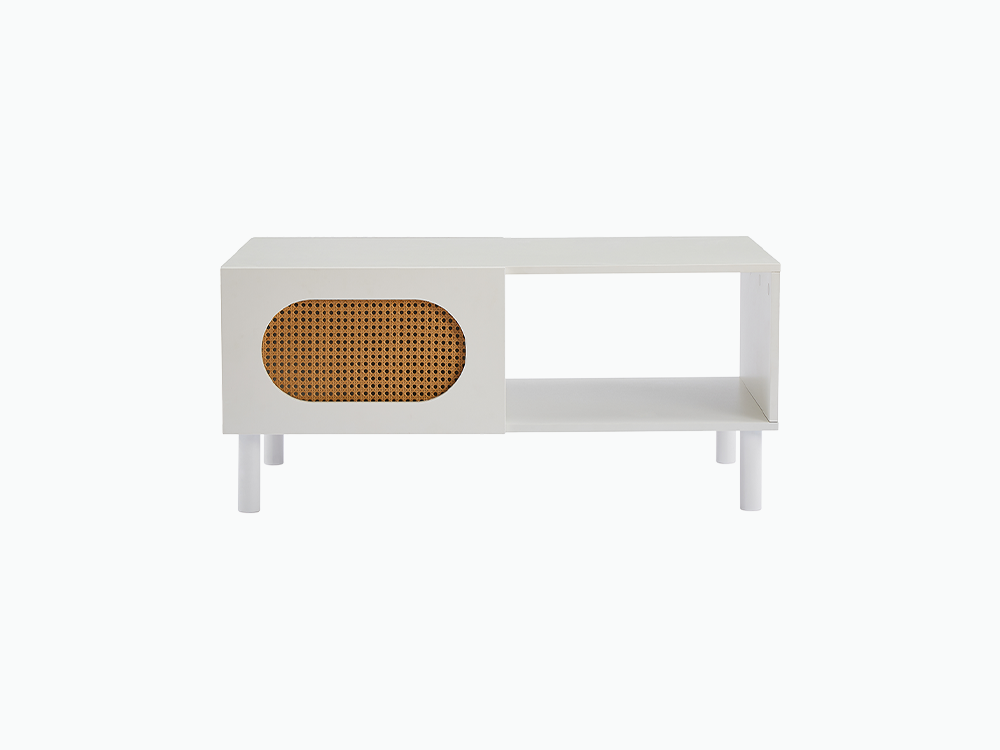 Kona White Rattan Coffee Table
