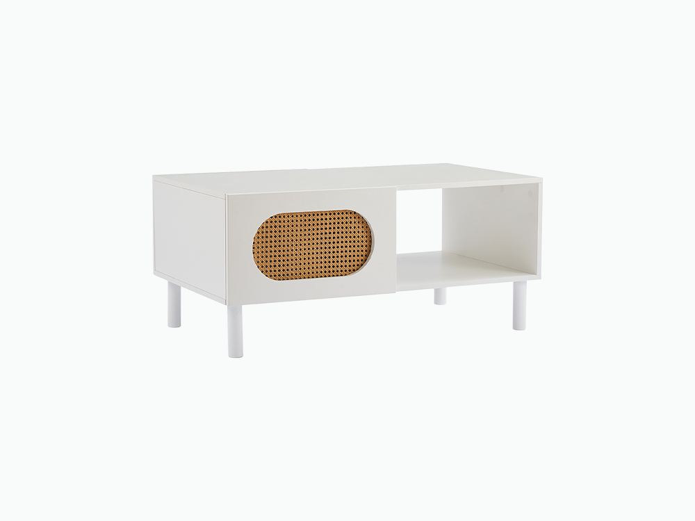 Kona White Rattan Coffee Table