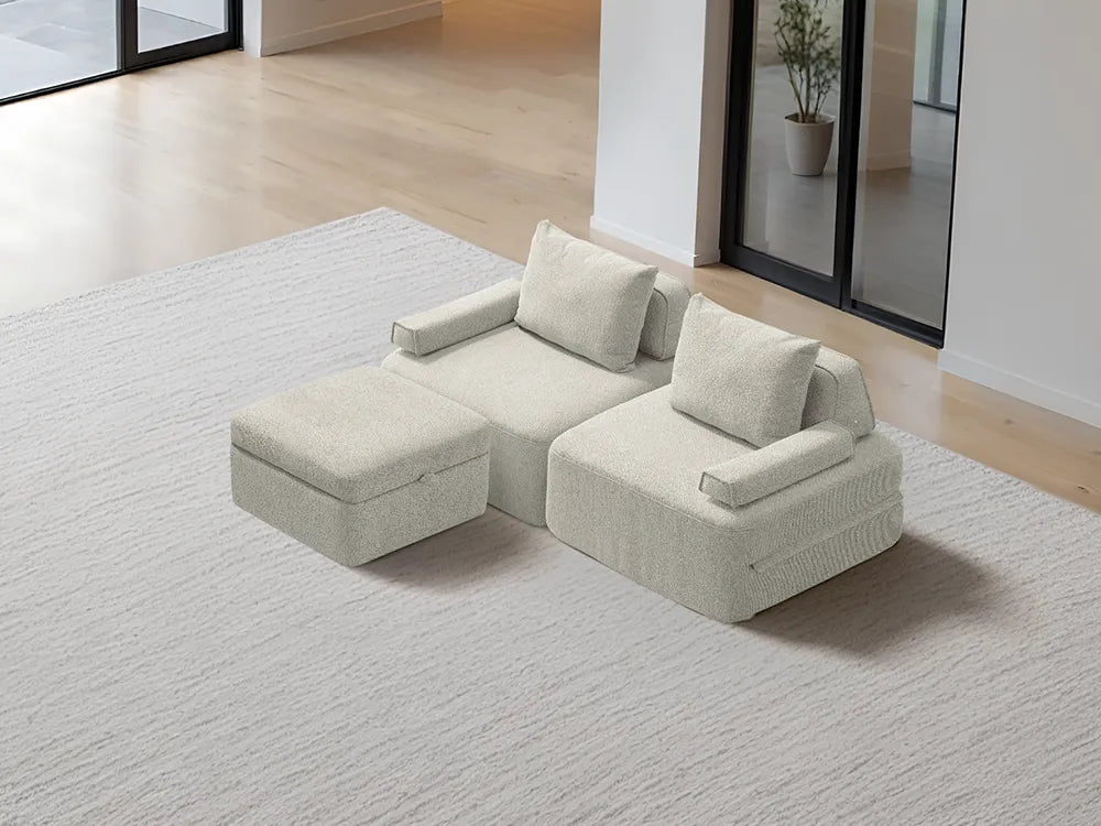 Cushie Modular 2-Seater Chaise (2.03m) - Cream