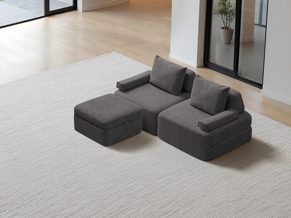 Cushie Modular 2-Seater Chaise (2.03m) - Charcoal