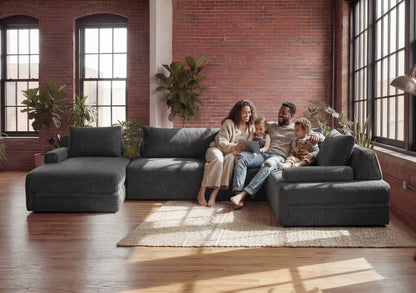 Cushie Modular 5-Seater U-Shaped Chaise (3.51m) - Charcoal