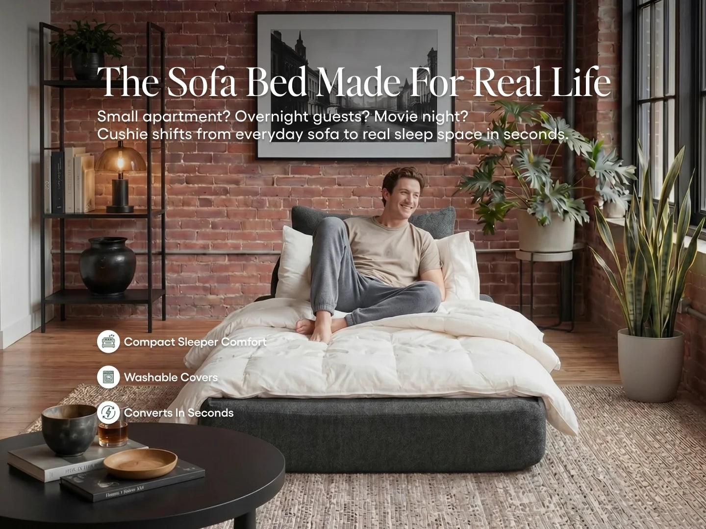 Cushie Modular Sleeper Chair - Charcoal