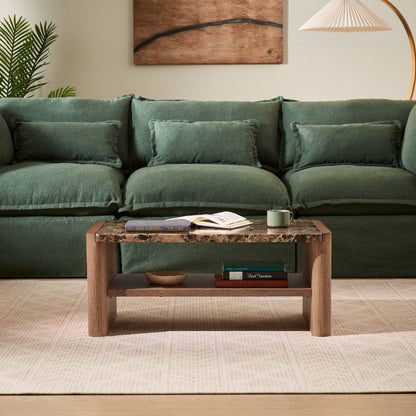 Hank Marble Coffee Table - Walnut