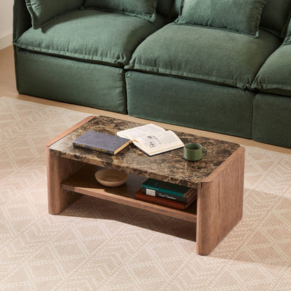Hank Marble Coffee Table - Walnut