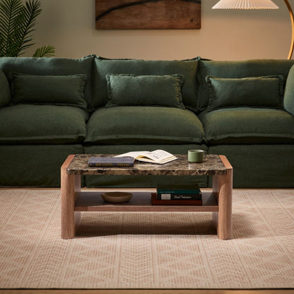 Hank Marble Coffee Table - Walnut