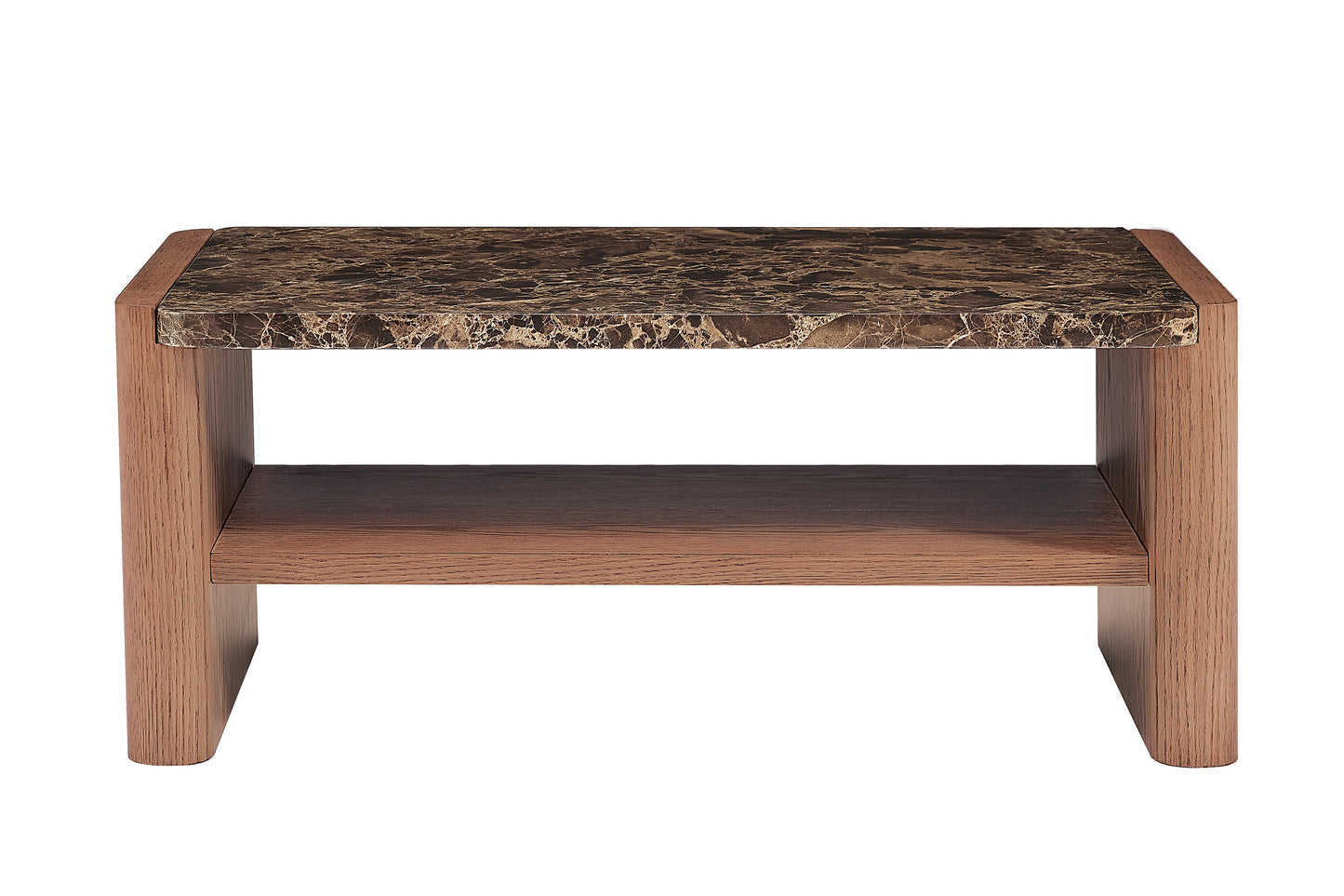 Hank Marble Coffee Table - Walnut