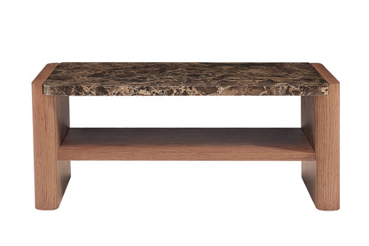 Hank Marble Coffee Table - Walnut