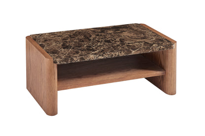 Hank Marble Coffee Table - Walnut