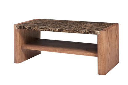 Hank Marble Coffee Table - Walnut