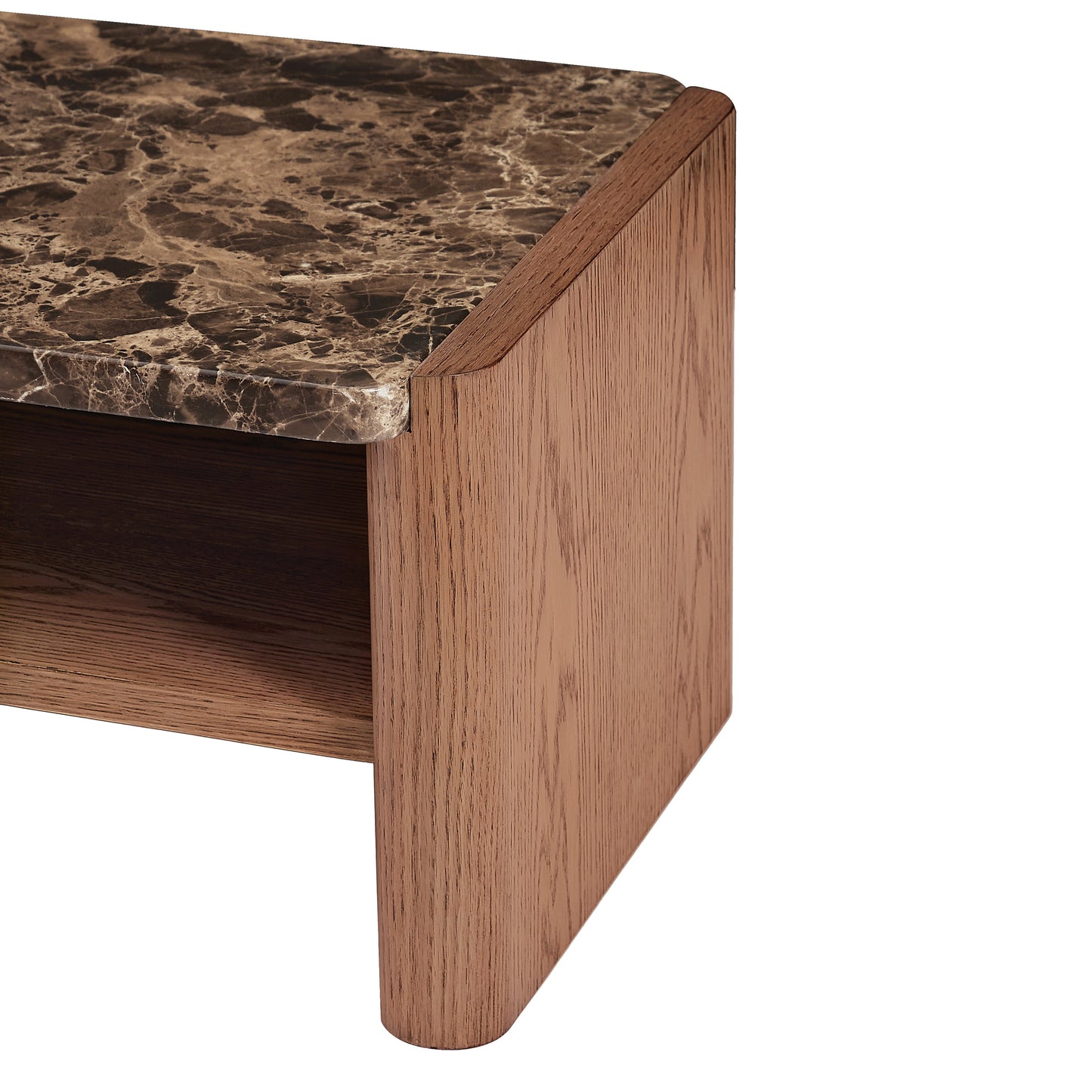 Hank Marble Coffee Table - Walnut