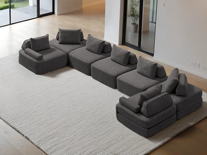 Cushie Modular 7-Seater U-Shaped Chaise (5.08m) - Charcoal