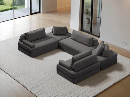 Cushie Modular 8-Seater U-Shaped Chaise (3.56m) - Charcoal