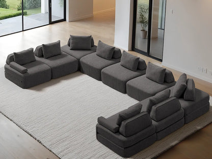 Cushie Modular 9-Seater U-Shaped Chaise (5.08m) - Charcoal