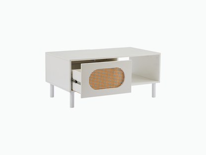 Kona White Rattan Coffee Table