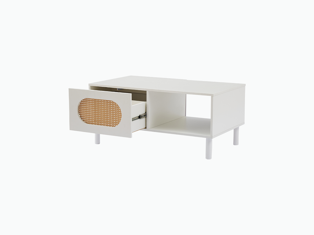 Kona White Rattan Coffee Table